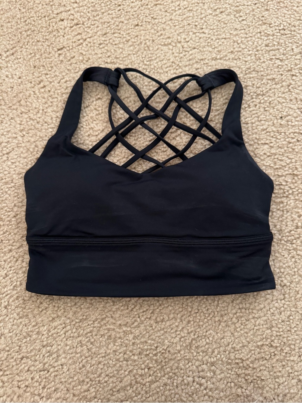 lululemon athletica Black Lattice Back Sports Bra